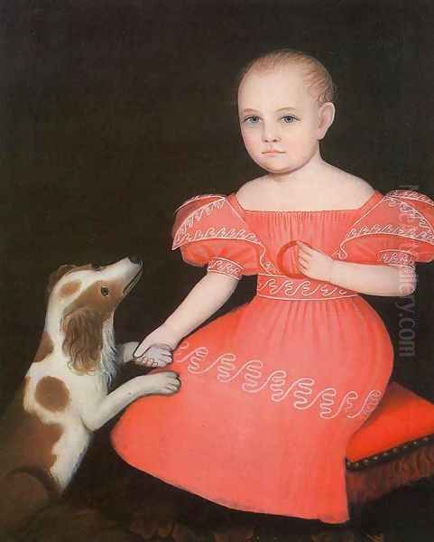 Child in Pink with Her Spaniel - view 1