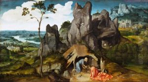 St Jerome in the Desert c. 1520 by Joachim Patenier (Patinir)