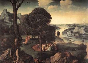 Landscape with St John the Baptist Preaching by Joachim Patenier (Patinir)