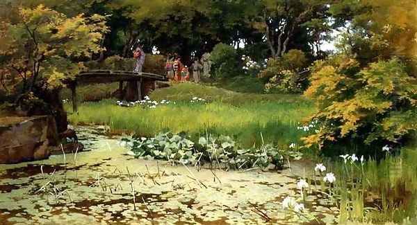 Pond in the Garden of Raku-Raku-Tei, Hikone - view 1