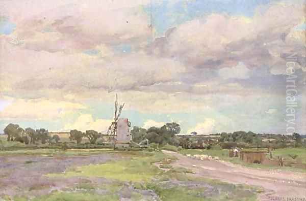Landscape with a windmill - view 1