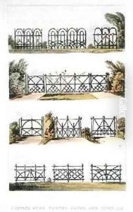 Coppice wood fences, gates and hurdles, from Ackermanns Repository of Arts, published 1823
