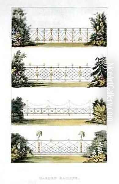 Garden Railing, from Ackermanns Repository of Arts, published 1823 - view 1