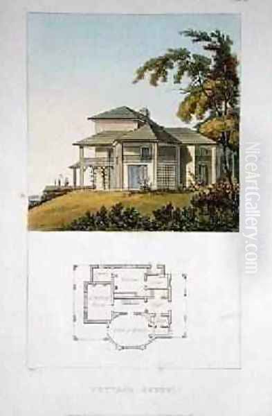 A Cottage Ornee, from Ackermanns Repository of Arts, published 1818 - view 1