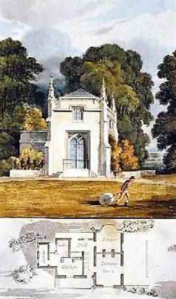 Gothic Cottage, from Ackermanns Repository of Arts, 1818 - view 1