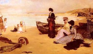 A Summer's Afternoon at the Beach by Vicente Palmaroli Y Gonzalez