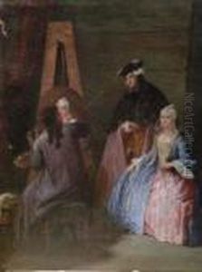 La Lecon De Musique Et La Lecon De Peinture. by Pietro Longhi