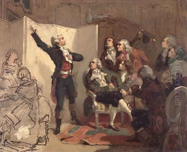 Claude Joseph Rouget de Lisle 1760-1836 singing the Marseillaise at the home of Dietrich, Mayor of Strasbourg, 26th April 1792 - view 1