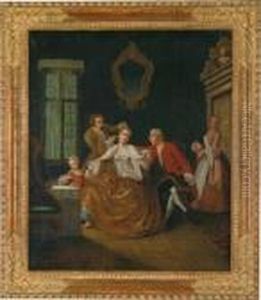 Scuola Del Xviii. Secolo Il Parrucchiere by Pietro Longhi