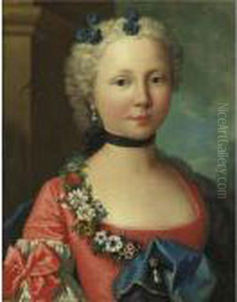Portrait Of A Lady In A Pink Dress - view 1