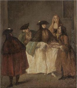An Interior With A Young Lady Having Her Fortune Told An Interior With A Young Lady Having Her Fortune Told