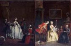La Lezione Di Ballo And "la Dichiarazione": A Pair Of Paintings by Pietro Longhi