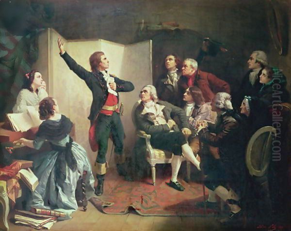 Rouget de Lisle 1760-1836 singing the Marseillaise at the home of Dietrich, Mayor of Strasbourg, 26th April 1792 - view 1