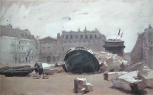 The Fall of the Vendome Column, 29th May 1871 by Isidore Alexandre Augustin Pils