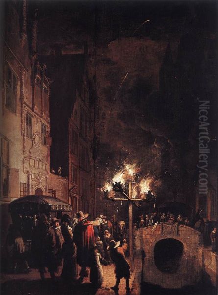 Celebration by Torchlight on the Oude Delft - view 1