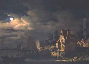 Moonlit River Landscape Moonlit River Landscape