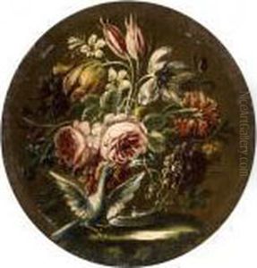 Rose, Tulipani, Garofani In Un
Vaso Di Vetro Con Colombo; E Rose, Garofani E Campanule In Un Vaso Di
Vetro Con Colombo by Gasparo Lopez