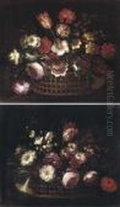 Roses, Tulips, Carnations And
Other Flowers In A Basket; And Roses,tulips, Narcissi And Other Flowers
In A Basket by Gasparo Lopez