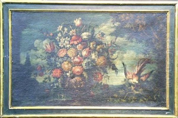 Floral Still Life With Bird - view 1
