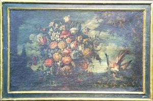 Floral Still Life With Bird by Gasparo Lopez