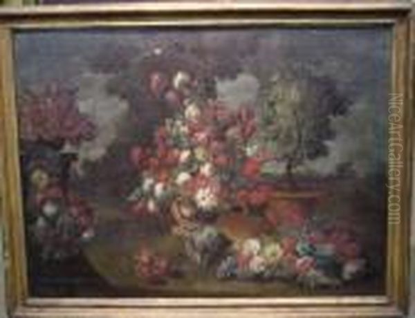 Floral Still Life In Landscape - view 1