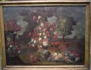 Floral Still Life In Landscape