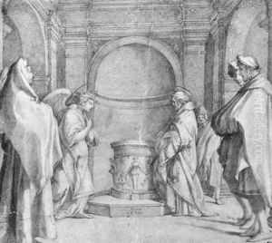 The Annunciation to Zacharias, after Andrea del Sarto