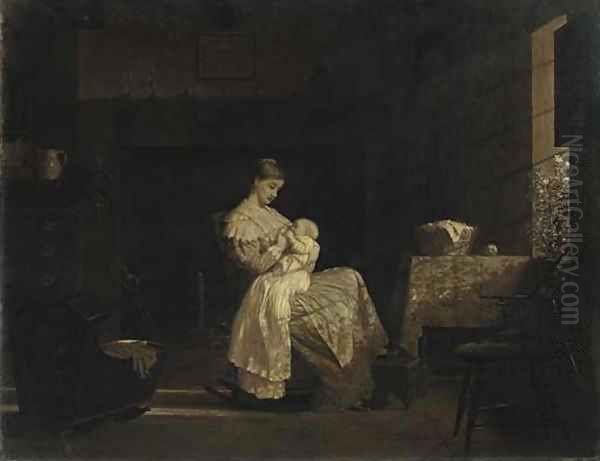 Mother Nursing a Child in an Interior - view 1