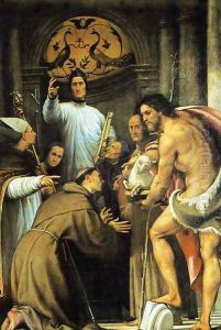 San Lorenzo Giustiniani and Two Turquoise Friars with Saints 1532-34