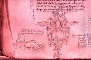 Vol.2 f.66 St. Francis sees the Seraph of the Stigmata, from the Historia Major, c.1250 by Matthew Paris