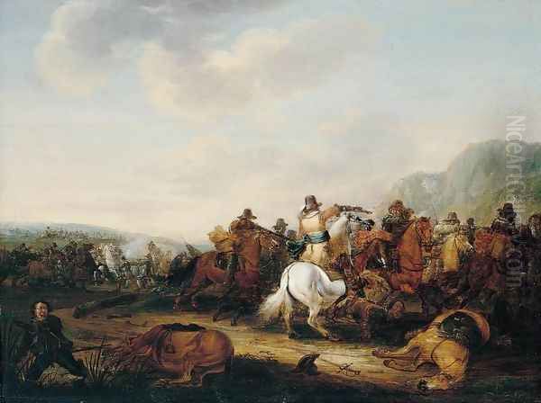 A Skirmish Between Cavalry and Infantry by Palamedes Palamedesz. (Stevaerts, Stevens)