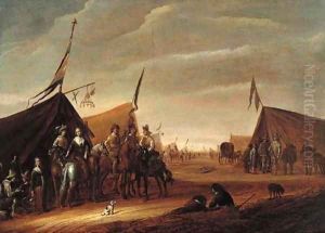 Cavalrymen at an encampment