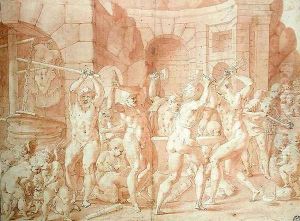 Cyclops in the Forge of Vulcan by Francesco Primaticcio