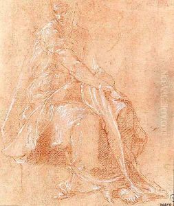 A seated Figure turned to the right by Francesco Primaticcio