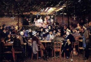 In The Bavarian Beergarden by Otto Piltz