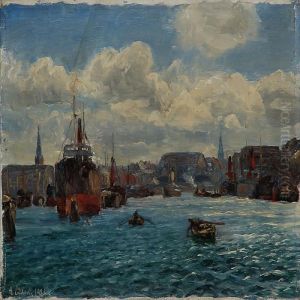 The Entrance To Copenhagen Harbour by Holger Peter Svane Lubbers