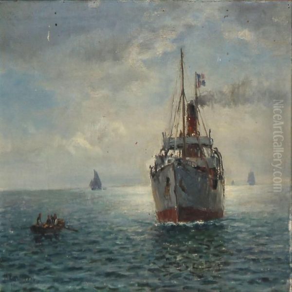 Seascape With A Steamer - view 1