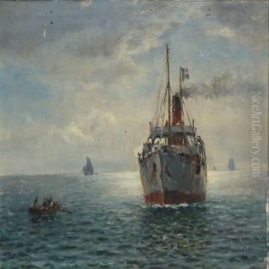 Seascape With A Steamer