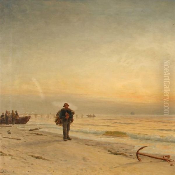 Fishermen On Skagen Beach, Denmark - view 1