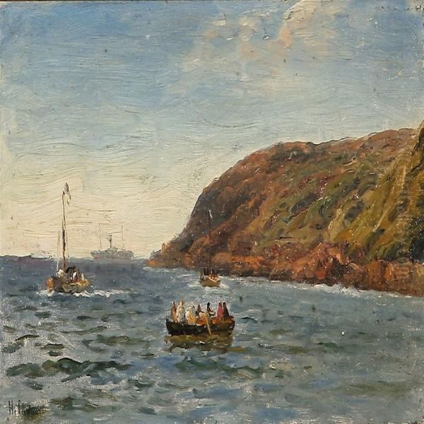 Summer Day At Kullen In Sweden, With Ships And Boats At Thesea - view 1