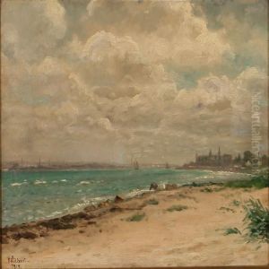 Coastal Scene Near Elsinor Castle by Holger Peter Svane Lubbers