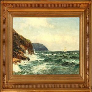A Sailing Ship Passinga Rocky Coast by Holger Peter Svane Lubbers