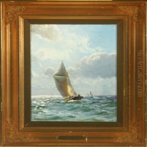 Seascape With Sailingship by Holger Peter Svane Lubbers