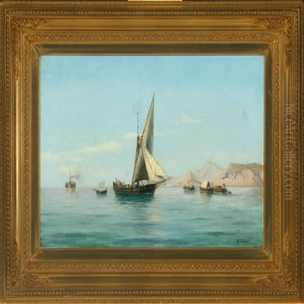 Sailing Ship And Motorboats Off The North Coast Of Africa - view 1