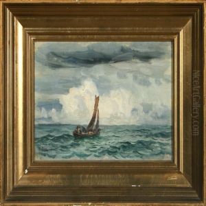 Seascape With Sailing Ships by Holger Peter Svane Lubbers