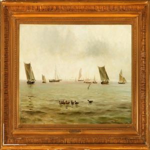Marine With Severalsailing Ships On Open Sea Marine With Severalsailing Ships On Open Sea
