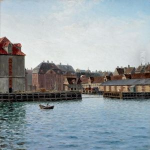Danish Harbour Scenery Near The Asian Company In Copenhagen
