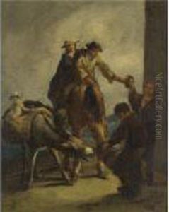 Water Sellers With A Donkey by Eugenio Lucas Velasquez