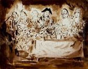 Seis Personajes En Torno A Una Mesa