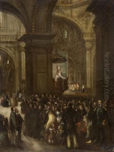 El Sermon by Eugenio Lucas Velasquez